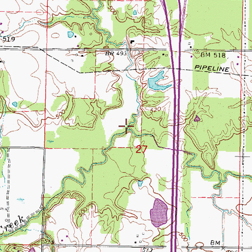 Topographic Map of Vermilion Creek, IL