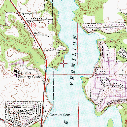 Topographic Map of Lake Vermilion, IL