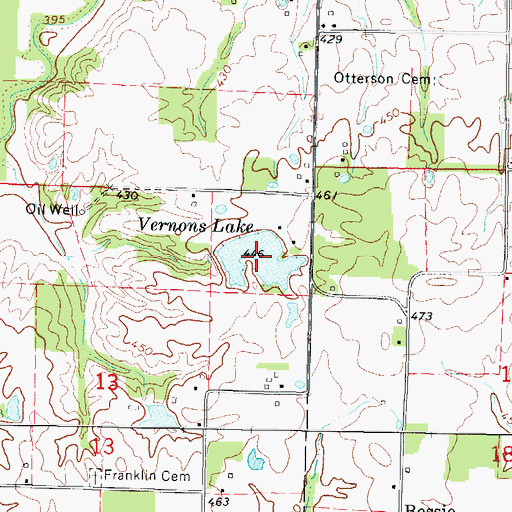 Topographic Map of Vernons Lake, IL