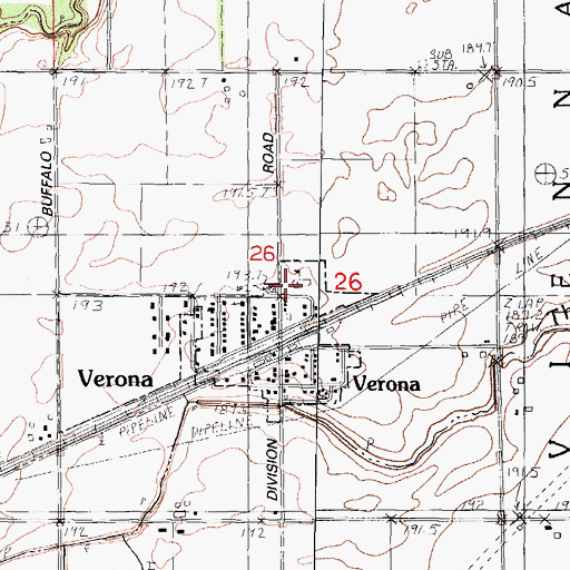 Topographic Map of Verona, IL