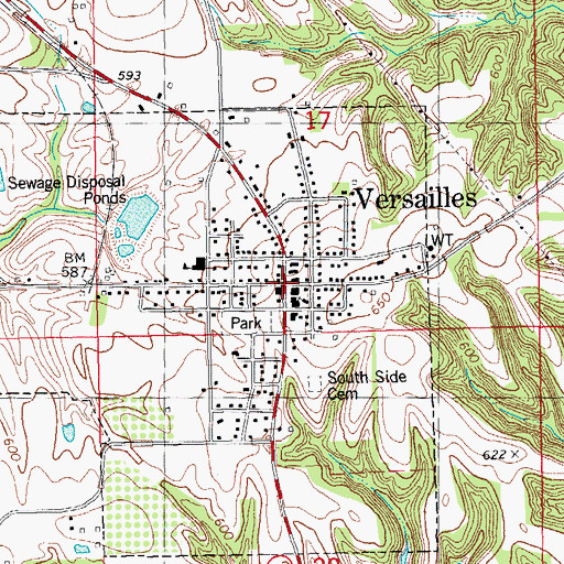 Topographic Map of Versailles, IL