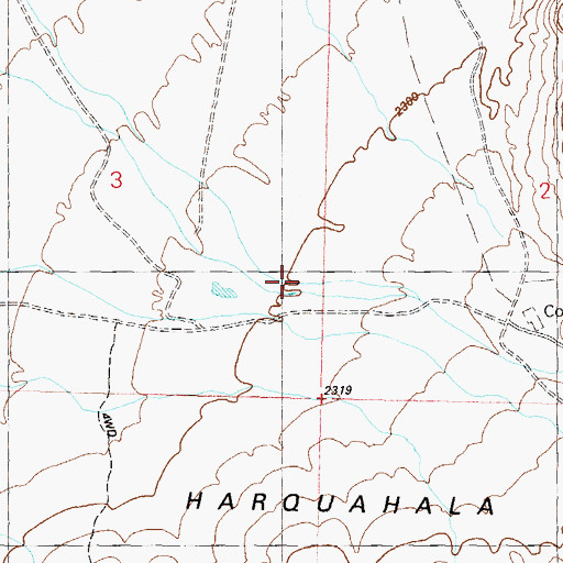 Topographic Map of Dushey Canyon, AZ
