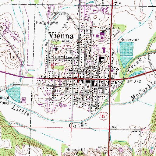 Topographic Map of Vienna, IL