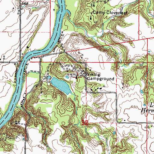 Topographic Map of Viking Campground, IL