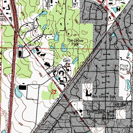 Topographic Map of Villa Redeemer Monastery, IL