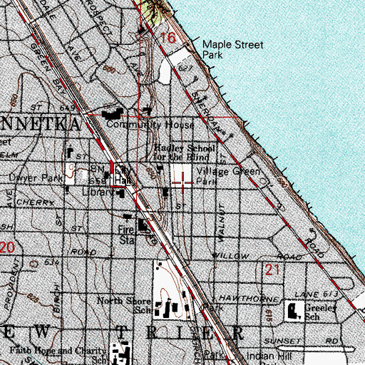 Topographic Map of Village Green Park, IL