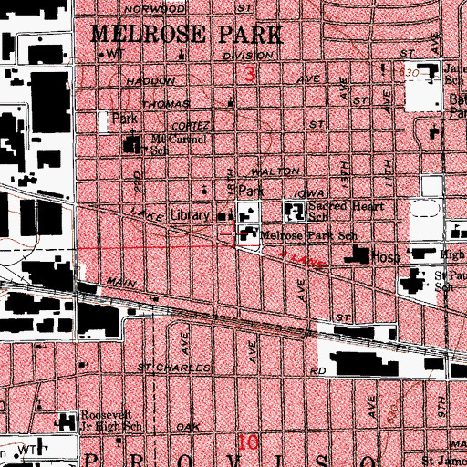 Topographic Map of Village Hall, IL