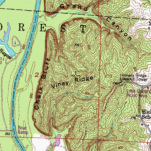 Topographic Map of Viney Ridge, IL