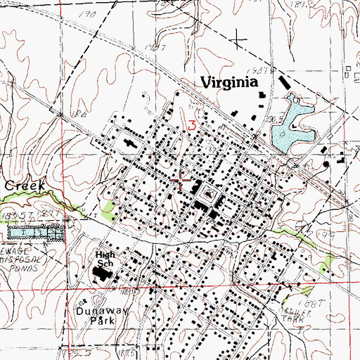 Topographic Map of Virginia, IL