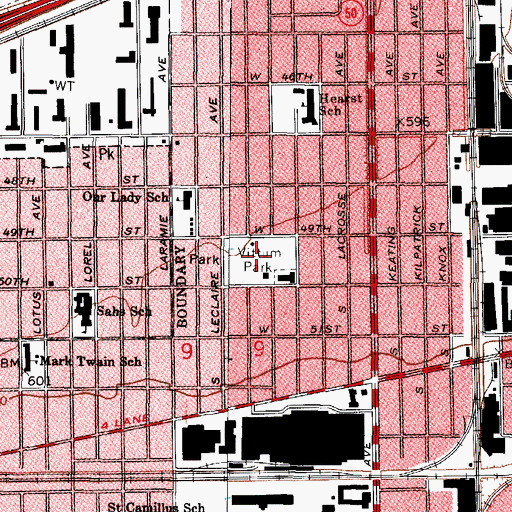 Topographic Map of Vittum Park, IL