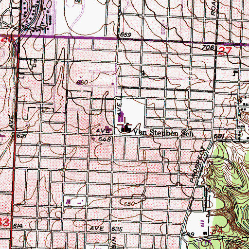 Topographic Map of Von Steuben Middle School, IL