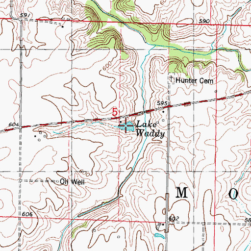 Topographic Map of Lake Waddy, IL