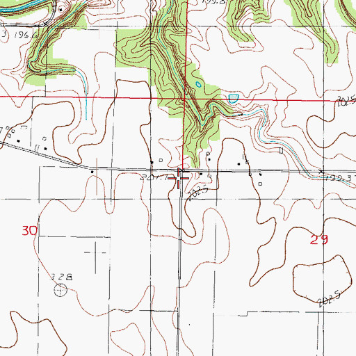 Topographic Map of Wade School (historical), IL