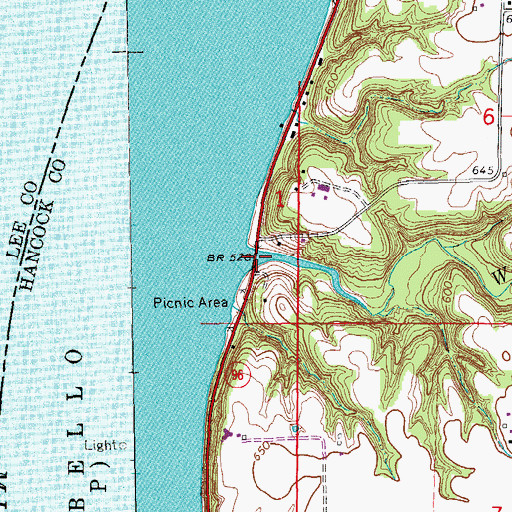 Topographic Map of Waggoner Creek, IL