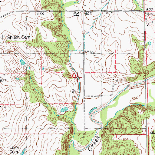 Topographic Map of Wagy School (historical), IL