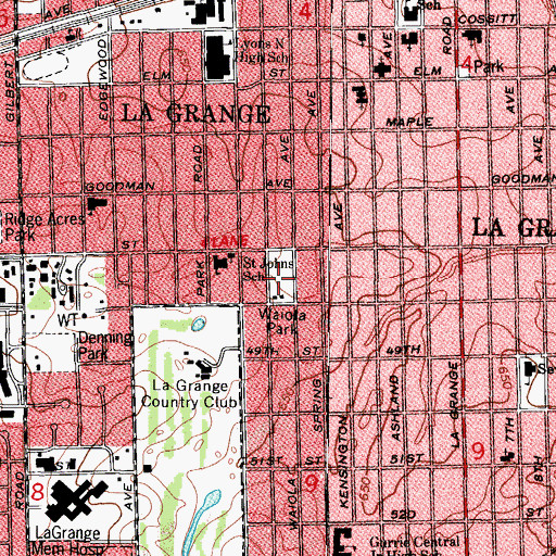 Topographic Map of Waiola Park, IL