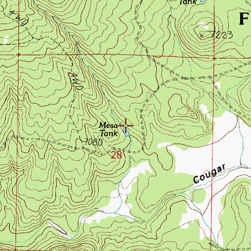 Topographic Map of CB Tank, AZ