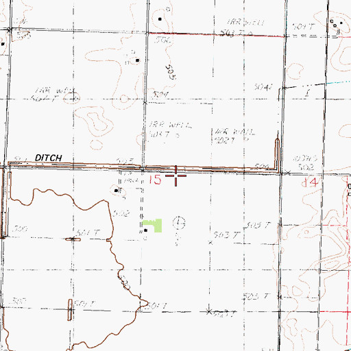 Topographic Map of Waldmeier Ditch, IL