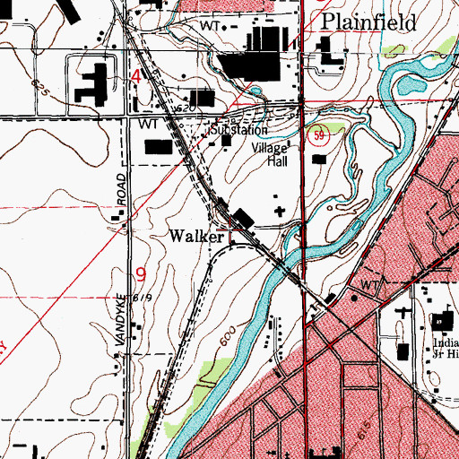 Topographic Map of Walker, IL