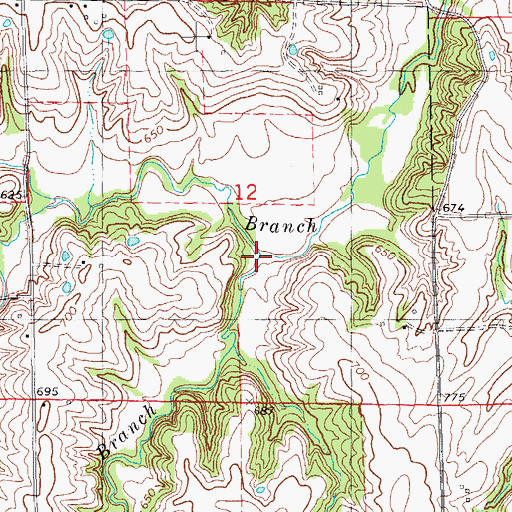 Topographic Map of Walker Branch, IL