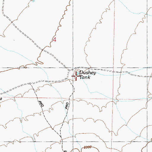 Topographic Map of Dushey Tank, AZ