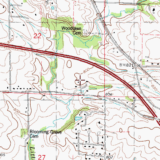 Topographic Map of Walker School (historical), IL