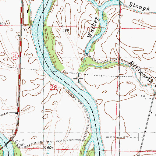 Topographic Map of Walker Slough, IL
