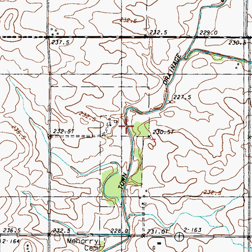 Topographic Map of Wall Town Drainage Ditch, IL