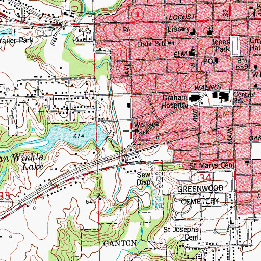 Topographic Map of Wallace Park, IL