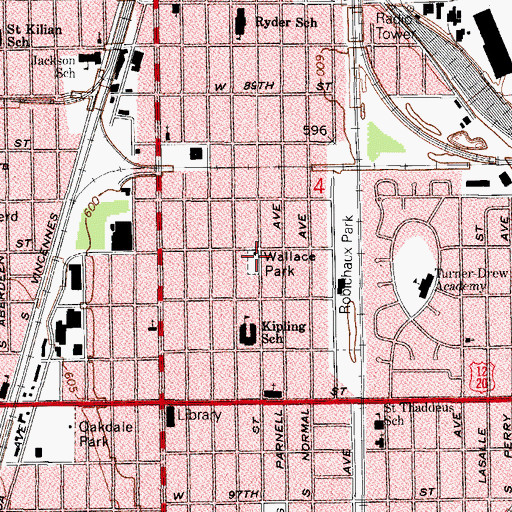 Topographic Map of Wallace Park, IL