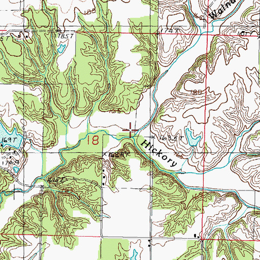 Topographic Map of Walnut Creek, IL