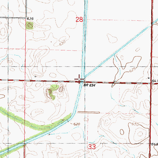 Topographic Map of Walnut Creek, IL