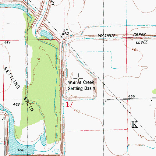 Topographic Map of Walnut Creek Settling Basin, IL