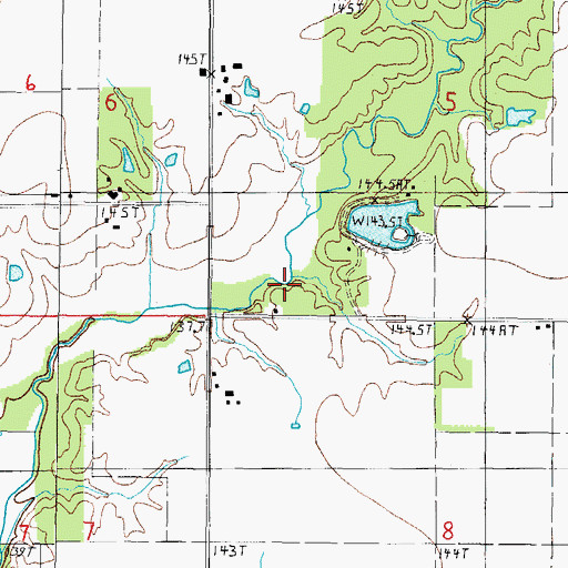 Topographic Map of Walnut Grove School (historical), IL