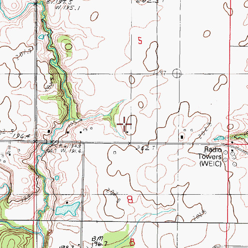 Topographic Map of Walnut Grove School (historical), IL
