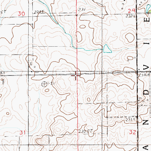 Topographic Map of Walnut Grove School (historical), IL