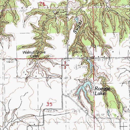 Topographic Map of Walnut Grove School (historical), IL