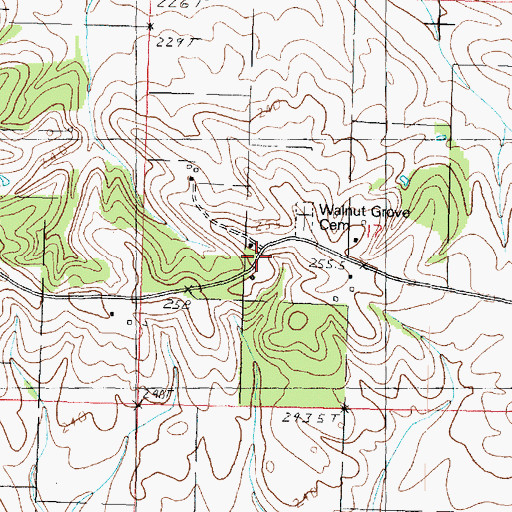 Topographic Map of Walnut Grove School (historical), IL