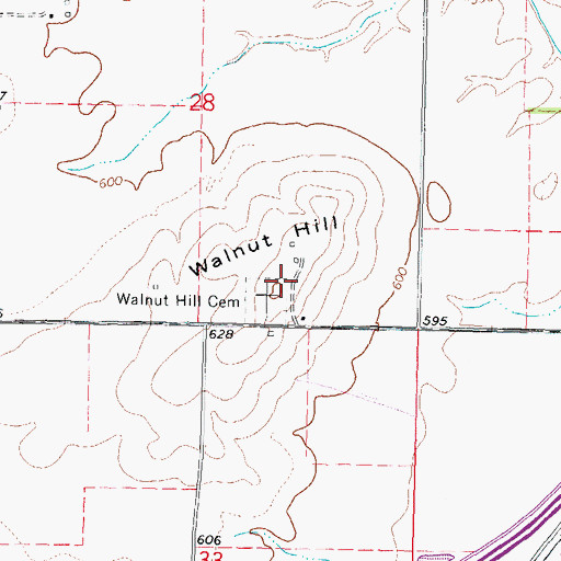 Topographic Map of Walnut Hill, IL