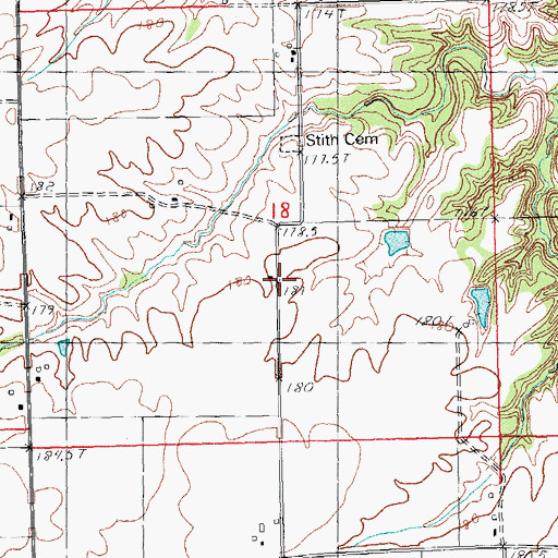 Topographic Map of Walnut Hill School (historical), IL