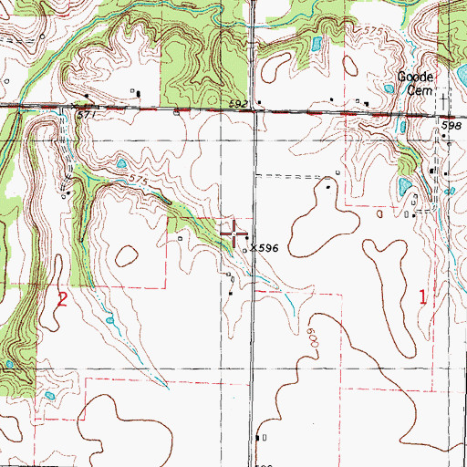 Topographic Map of Walnut Hill School (historical), IL