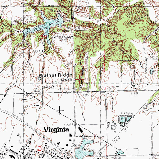 Topographic Map of Walnut Ridge Cemetery, IL