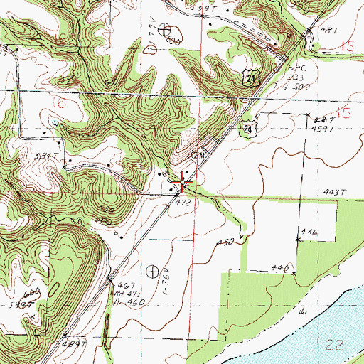 Topographic Map of Walnut School (historical), IL