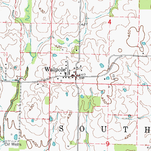 Topographic Map of Walpole, IL