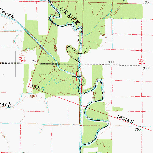 Topographic Map of Walser Creek, IL