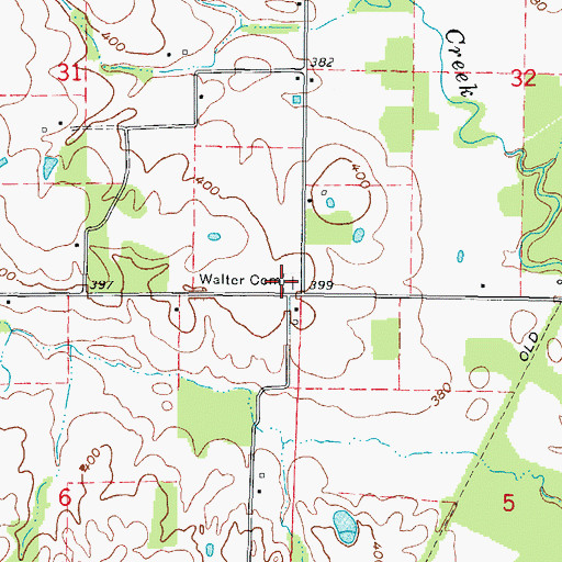 Topographic Map of Walter Cemetery, IL