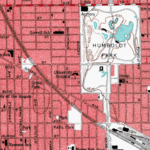 Topographic Map of Walther Hospital (historical), IL