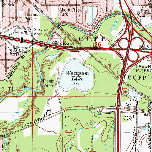 Topographic Map of Wampum Lake, IL