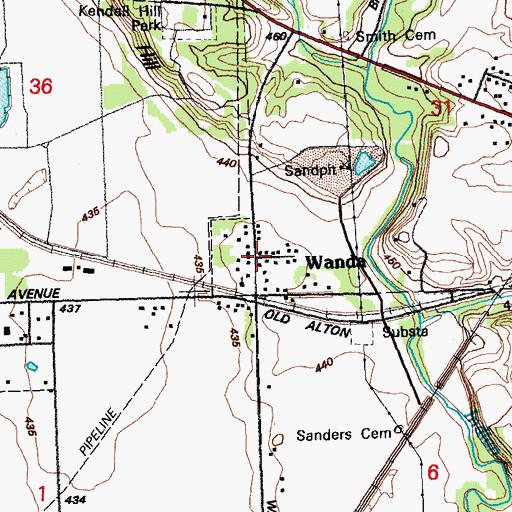 Topographic Map of Wanda, IL