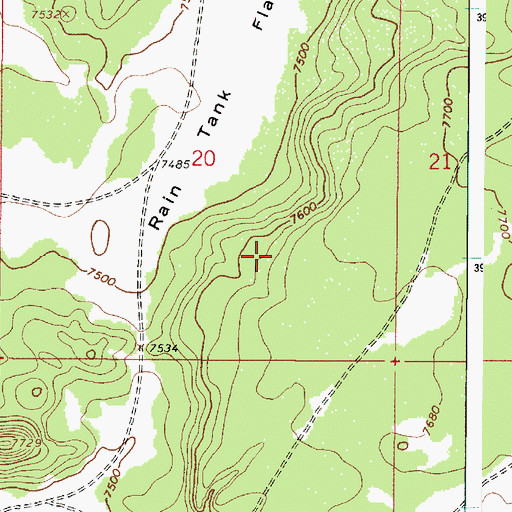 Topographic Map of Pine Ridge, AZ